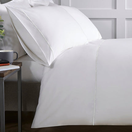 Christy "Broadway" Duvet Cover Sets in White with White Embroidery