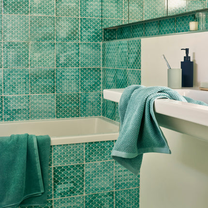 Christy "Brixton" Bath Towels Collection in Mineral Green