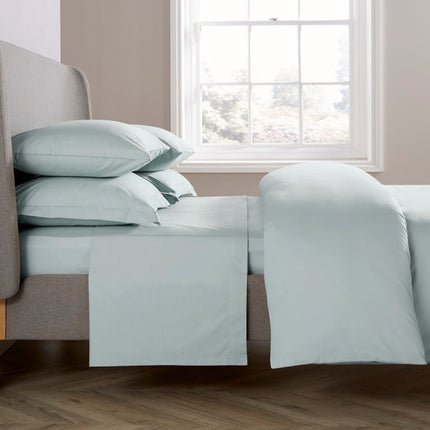 Christy "200TC Egyptian Cotton" Plain Dyed Sheets & Duvet Covers in Duck Egg