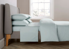 Christy "200TC Egyptian Cotton" Plain Dyed Sheets & Duvet Covers in Duck Egg