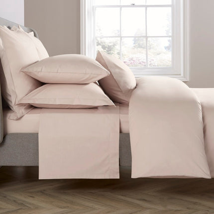 Christy "200TC Egyptian Cotton" Plain Dyed Sheets & Duvet Covers in Petal Pink