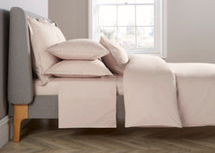Christy "200TC Egyptian Cotton" Plain Dyed Sheets & Duvet Covers in Petal Pink