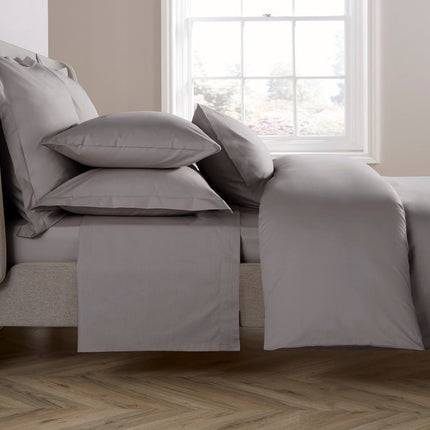 Christy "200TC Egyptian Cotton" Plain Dyed Sheets & Duvet Covers in Storm Gray