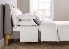 Christy "200TC Egyptian Cotton" Plain Dyed Sheets & Duvet Covers in White