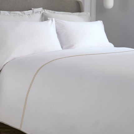 Christy "Franklin" Duvet Cover Sets in White with Gold Embroidery