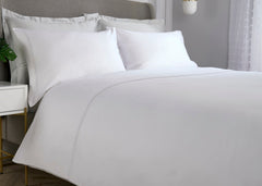 Christy "Franklin" Duvet Cover Sets in White with White Embroidery