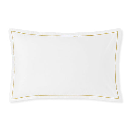 Amalia "Gardenia" 800 Thread Count Bed Linen in White with Gold Embroidery