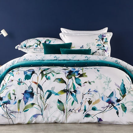 Christy "Gardenia" Comforter Set in Prussian Blue