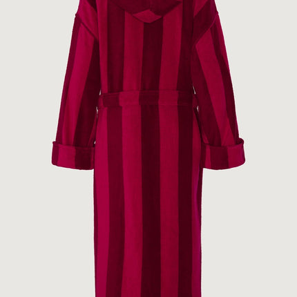 JC "Stripe Hooded Robe" in Burgundy