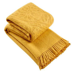 Christy "Lace" Super Soft Throw - Ochre Colour