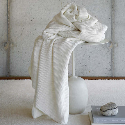 Amalia "Lilium" 100% Cotton Knitted Throw Blanket