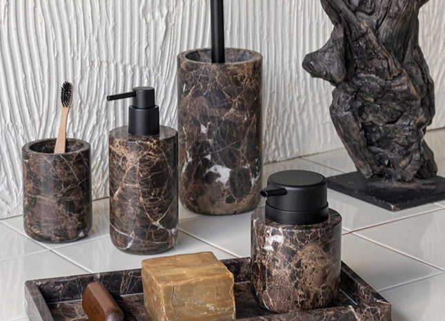 Mette Ditmer "Marble" Bathroom Accessories in Dark Coffee