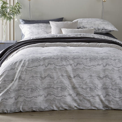 Christy "Marble" Duvet Cover Set in Silver