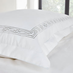 Christy "Matsuko" Duvet Cover Sets - White with Silver Embroidery