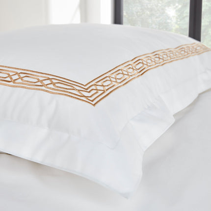 Christy "Matsuko" Duvet Cover Sets- White with Gold Embroidery