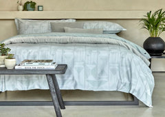 Christy "Metric" Duvet Cover Sets in Sage Green