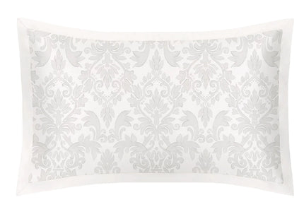 Mayfairsilk "Mulberry Silk" Printed Damask Oxford Pillowcase w/ Ivory Boarder
