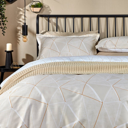 Christy "Triangle" Duvet Cover Sets in Biscuit