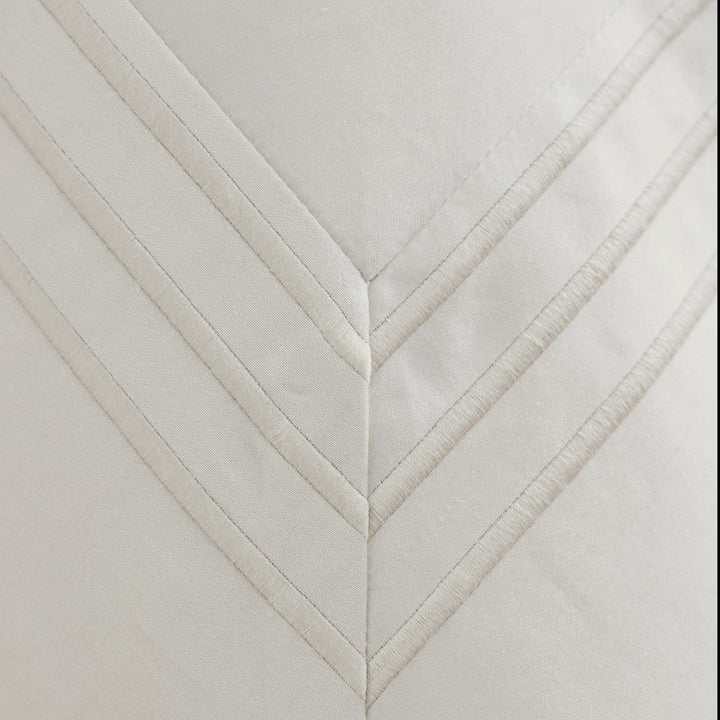 Linen Obsession 500 Thread Count "Triple Line" Egyptian Cotton Sateen Flat Sheet in Ivory