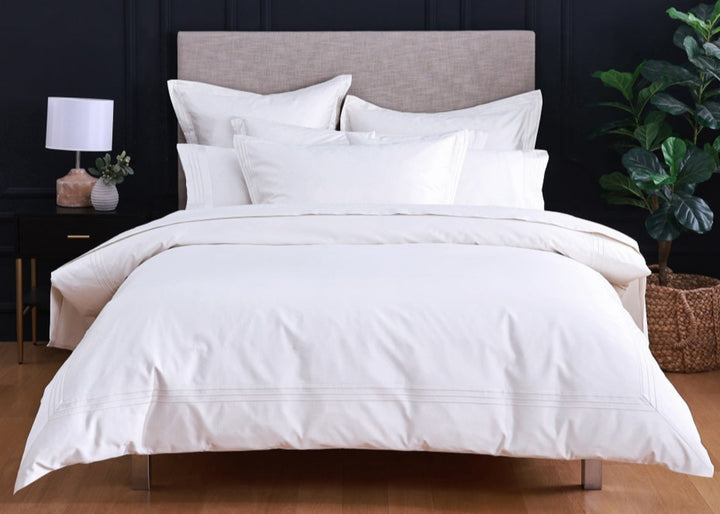 Linen Obsession 500 Thread Count "Triple Line" Egyptian Cotton Sateen Pillowcase in White
