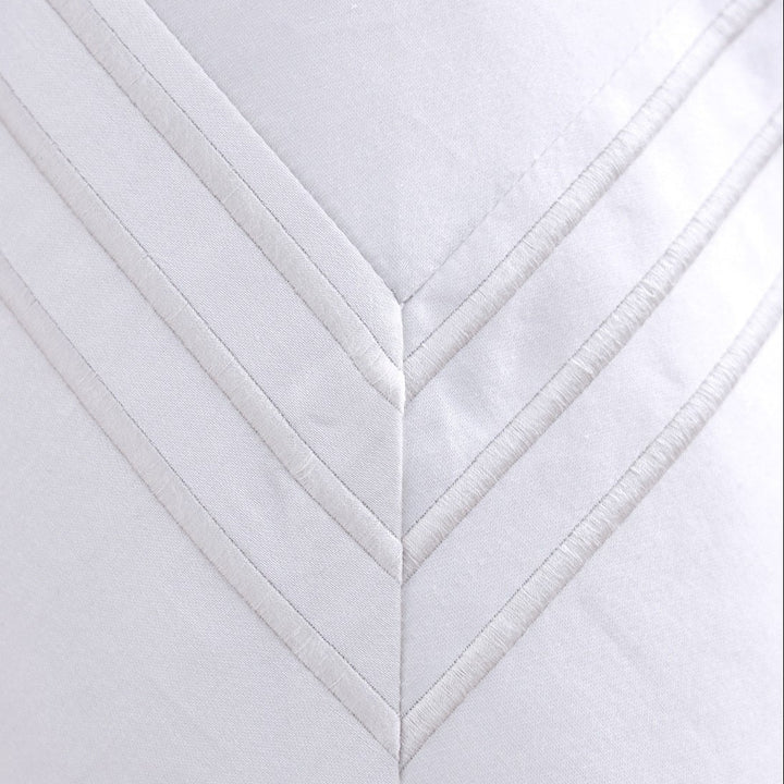Linen Obsession 500 Thread Count "Triple Line" Egyptian Cotton Sateen Pillowcase in White