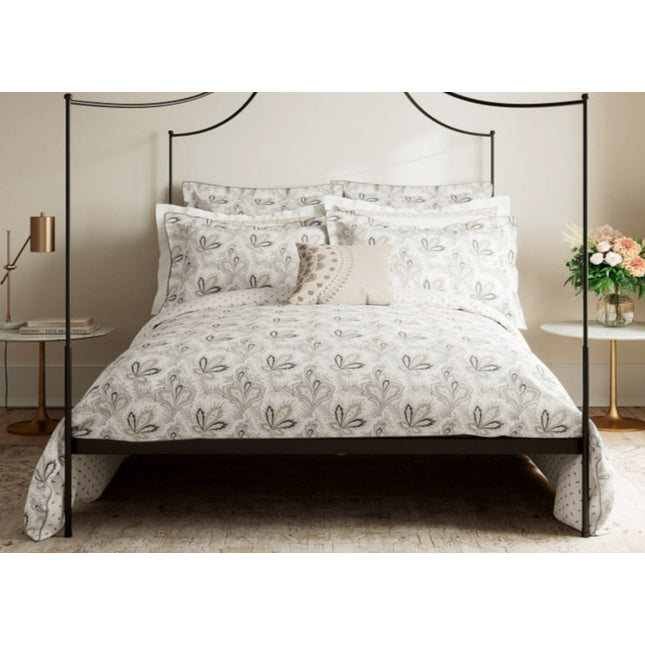 V & A "Aarya" Duvet Cover in Soft Ivory & Slate