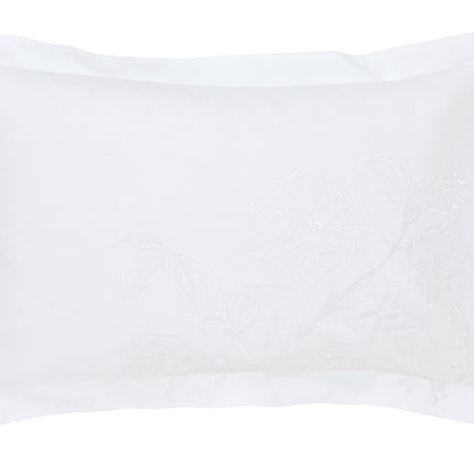 V & A "Amberley Manor" Duvet Cover - White with White Embroidery