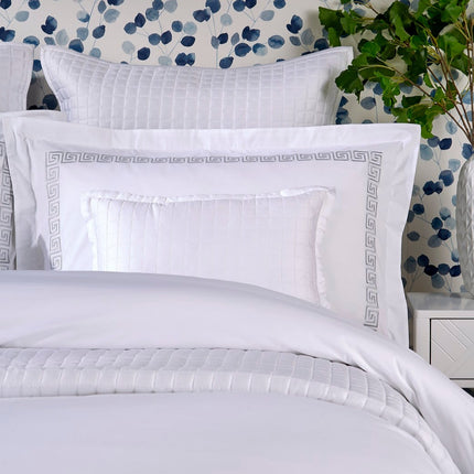 Christy "Verina" Duvet Cover Sets - White with Silver Embroidery