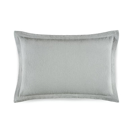 Amalia "Areia" Matelassé Quilted and Oxford Pillow Shams in Cool Grey