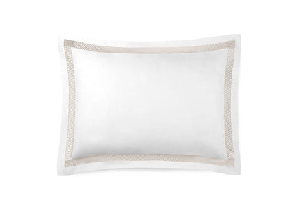 Amalia "Sonia" 430 Thread Count Duvet Cover in White with Pale Grey Lace