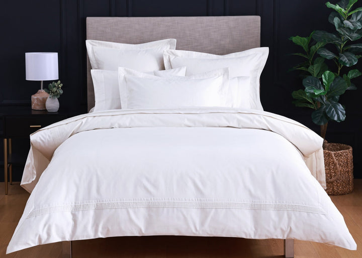 Linen Obsession 500 Thread Count "Pleated" Egyptian Cotton Sateen Pillowcase in White