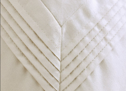 Linen Obsession "Pleated" 500 Thread Count Egyptian Cotton Sateen Bed Linen in Ivory (cream)