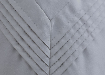 Linen Obsession "Pleated" 500 Thread Count Egyptian Cotton Sateen Bed Linen in Silver