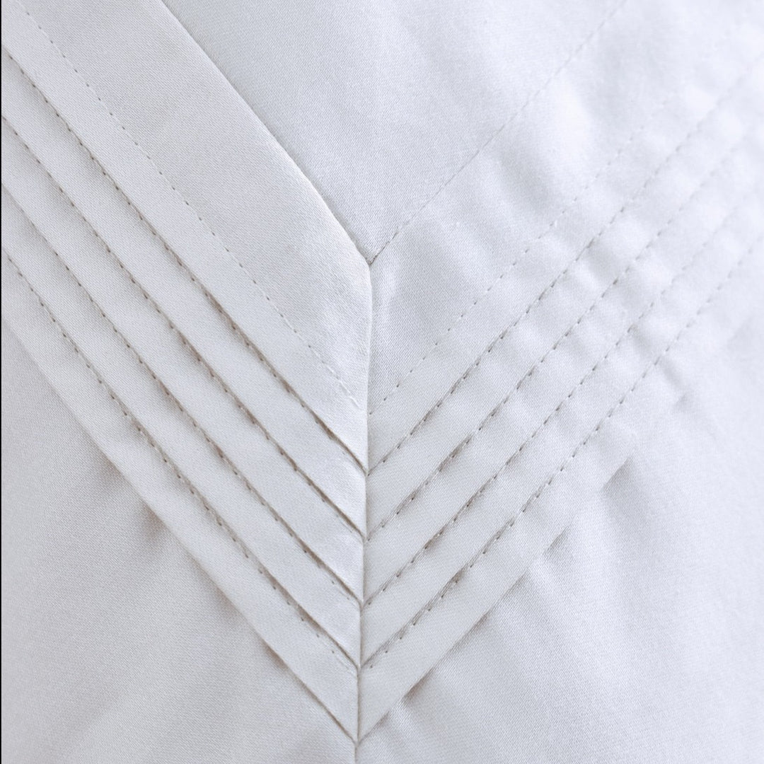 Linen Obsession 500 Thread Count "Pleated" Egyptian Cotton Sateen Pillowcase in White
