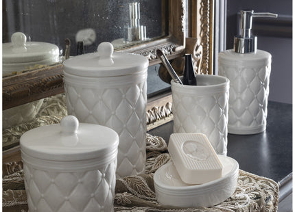 Mathilde "Boudoir Précieux" Ceramic Bathroom Accessories in White