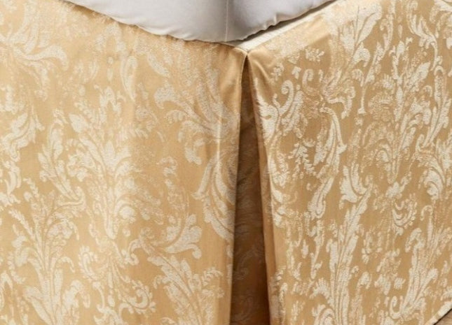 Christy "Jacquard Bed Skirt" (Valance) - colour Rich Gold