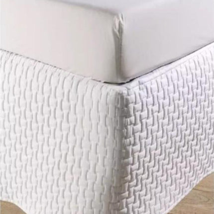 Christy "Windsor Quilted Bed Skirt" (Valance) in Colour White